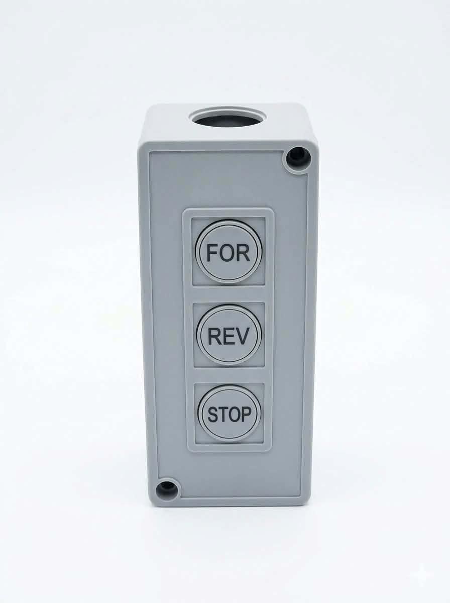 مفتاح تحكم بوش بوتن 3 زر (FOR - REV - STOP) علبة رمادي